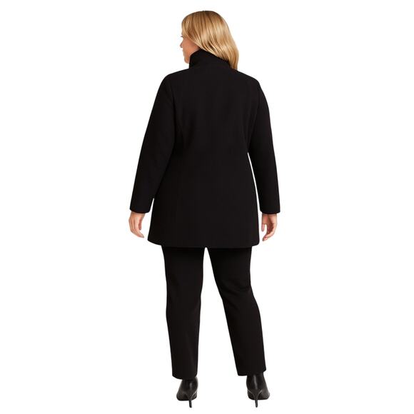 Lauren Ralph Lauren Black Buckle-Tab Coat | Size 14 | Fully Lined - Picture 2 of 8